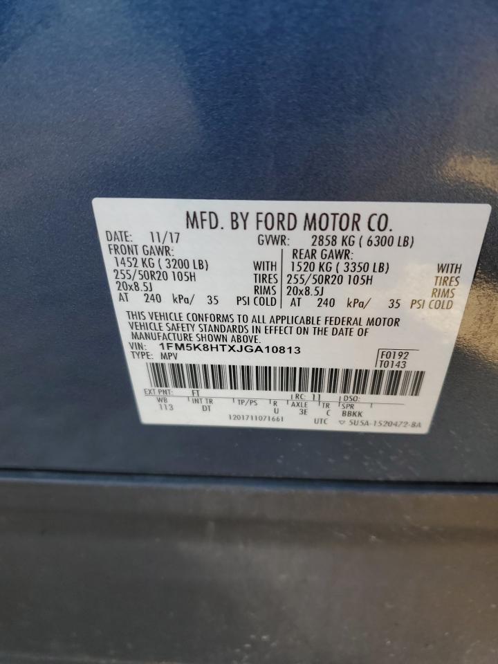 1FM5K8HTXJGA10813 FORD EXPLORER 2018