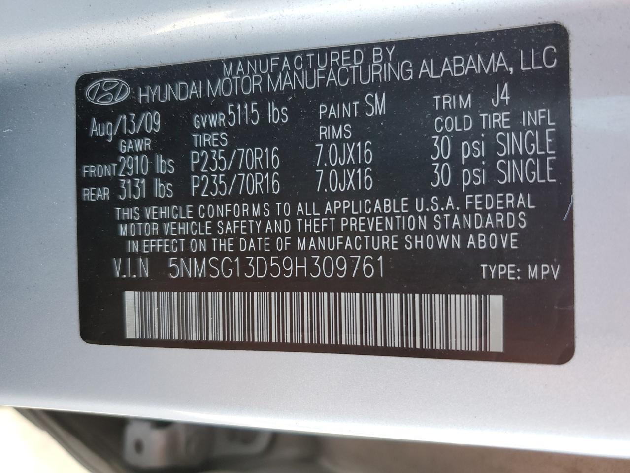 2009 Hyundai Santa Fe - Image 13