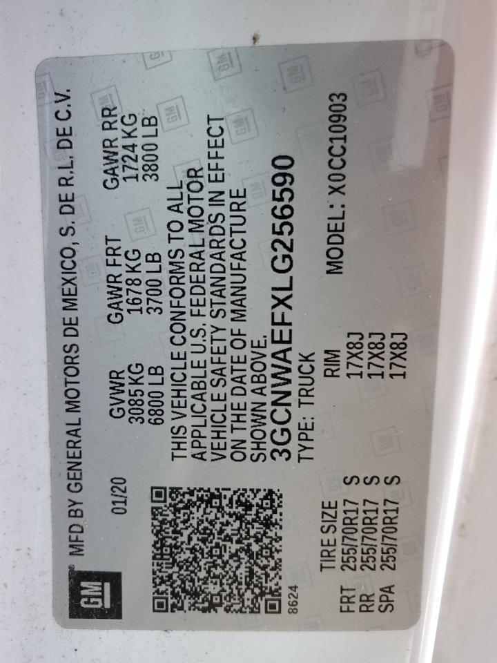 3GCNWAEFXLG256590 CHEVROLET ALL Models 2020