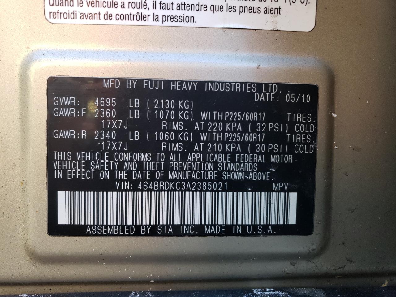 2010 Subaru Outback - Image 12