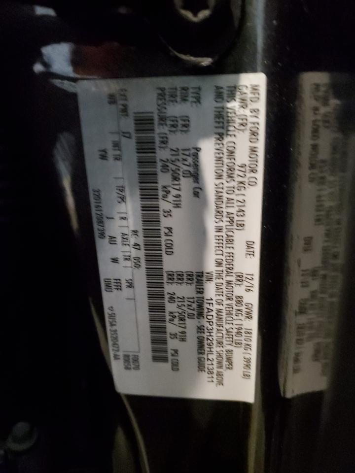 1FADP3H29HL213811 FORD FOCUS 2017