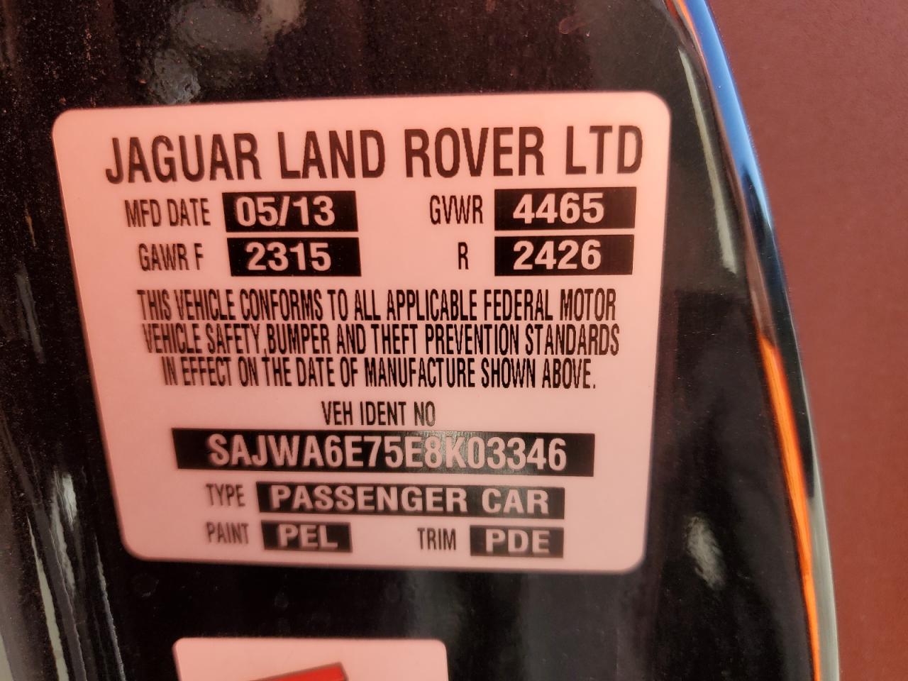 2014 Jaguar F-Type VIN: SAJWA6E75E8K03346 Lot: 88558275