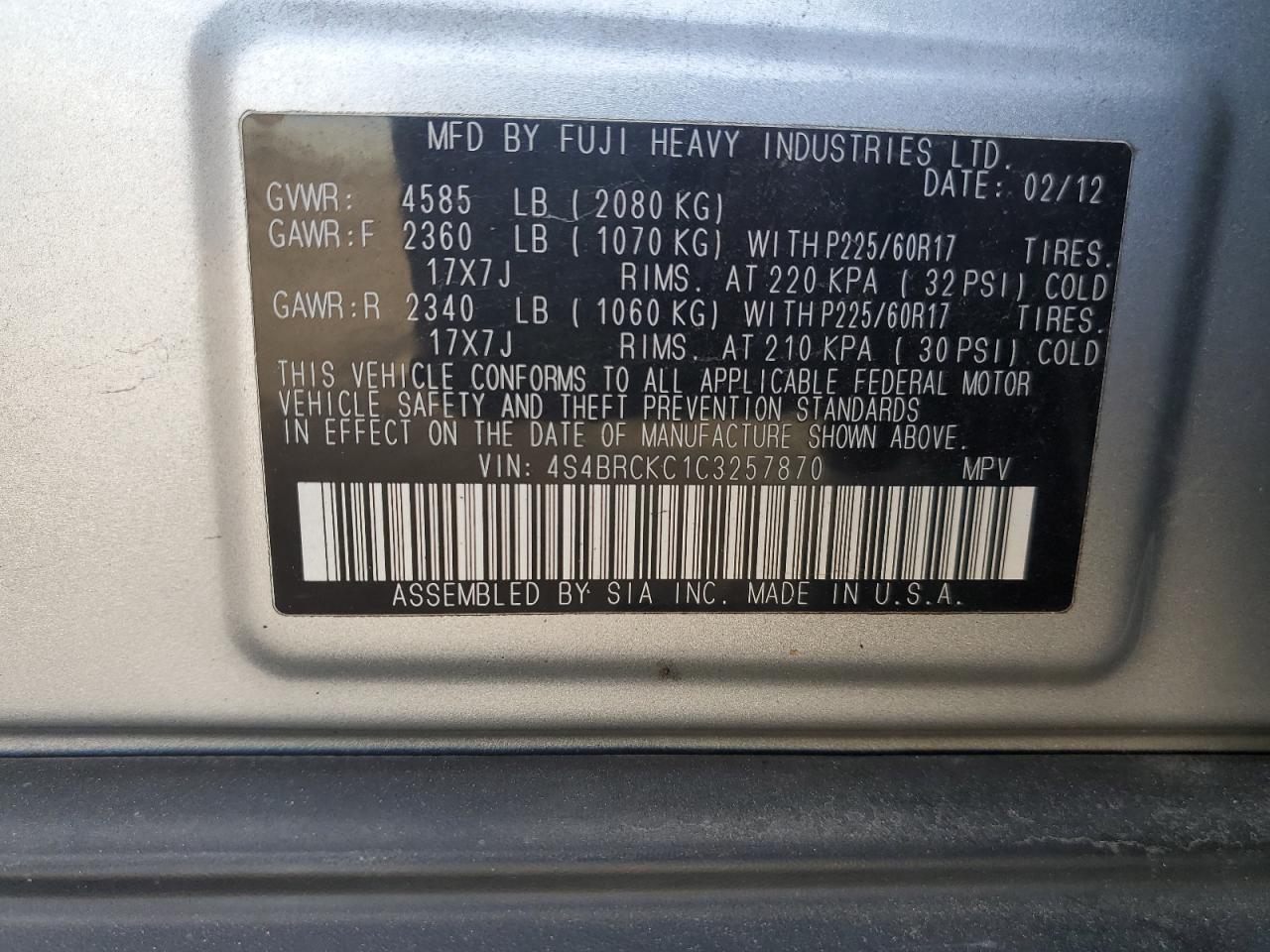 2012 Subaru Outback - Image 13