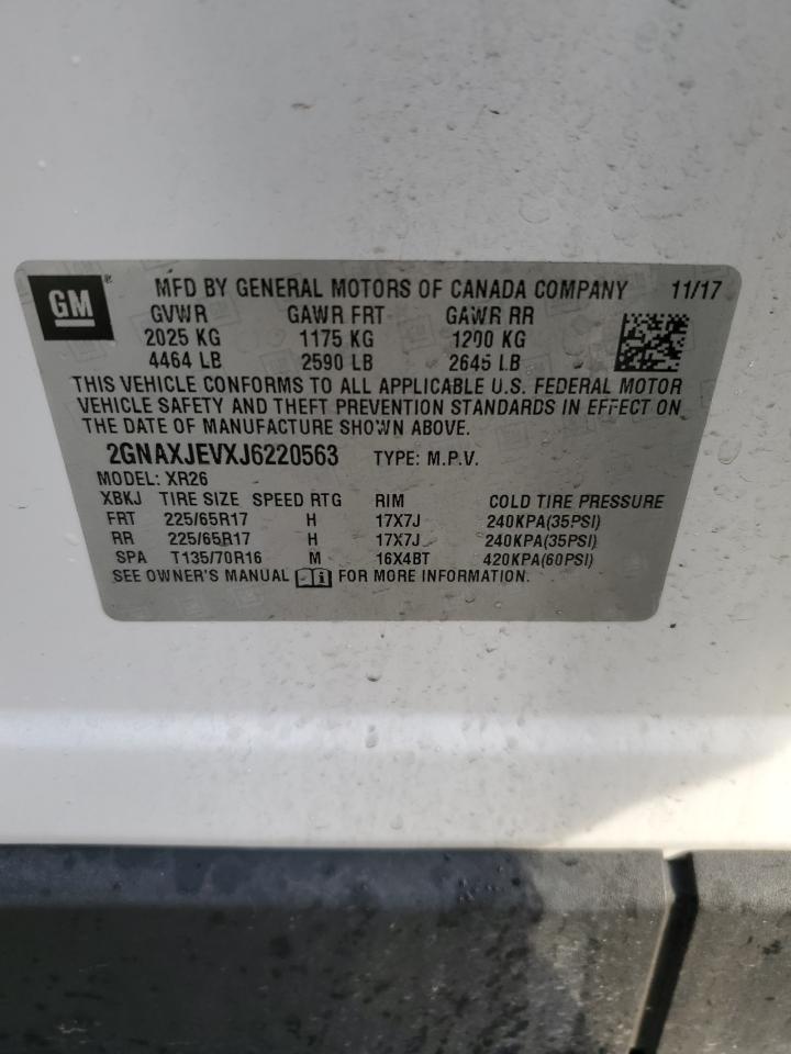 2GNAXJEVXJ6220563 CHEVROLET EQUINOX 2018