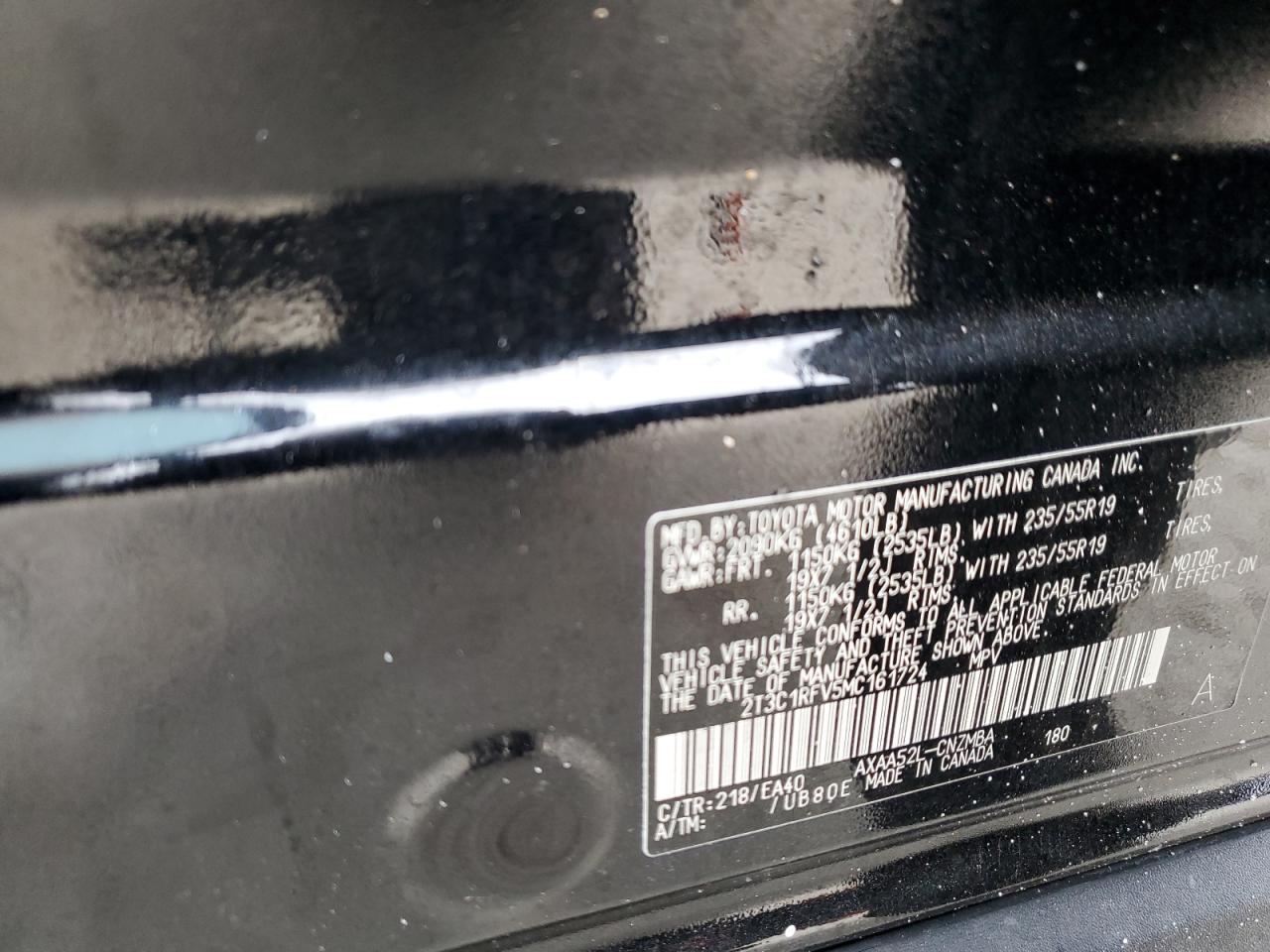 2T3C1RFV5MC161724 TOYOTA RAV4 2021