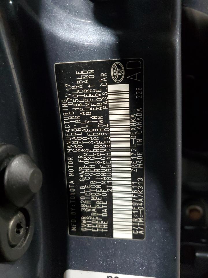 2T1BURHE4HC953104 TOYOTA COROLLA 2017