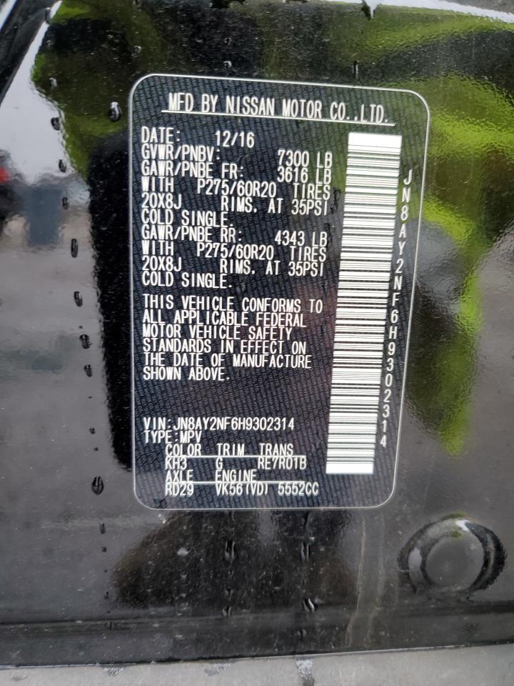 JN8AY2NF6H9302314 NISSAN ARMADA 2017