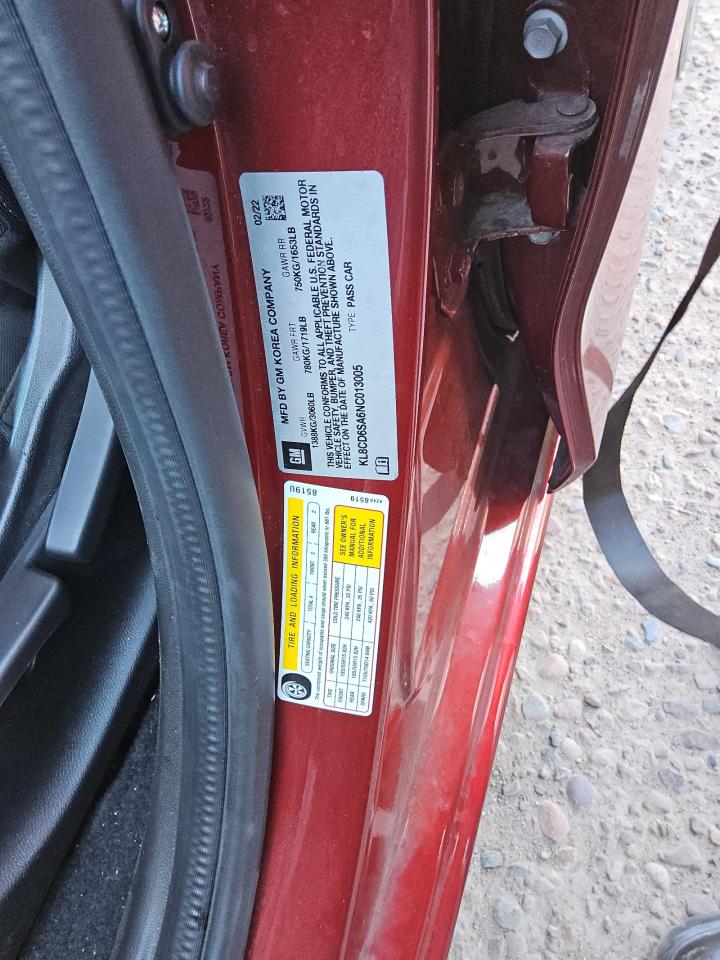 2022 Chevrolet Spark 1Lt VIN: KL8CD6SA6NC013005 Lot: 88249125