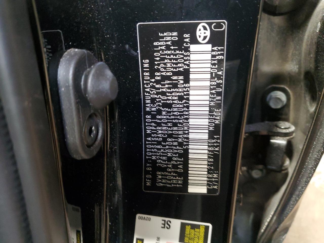 5YFB4MDEXRP171156 TOYOTA COROLLA 2024