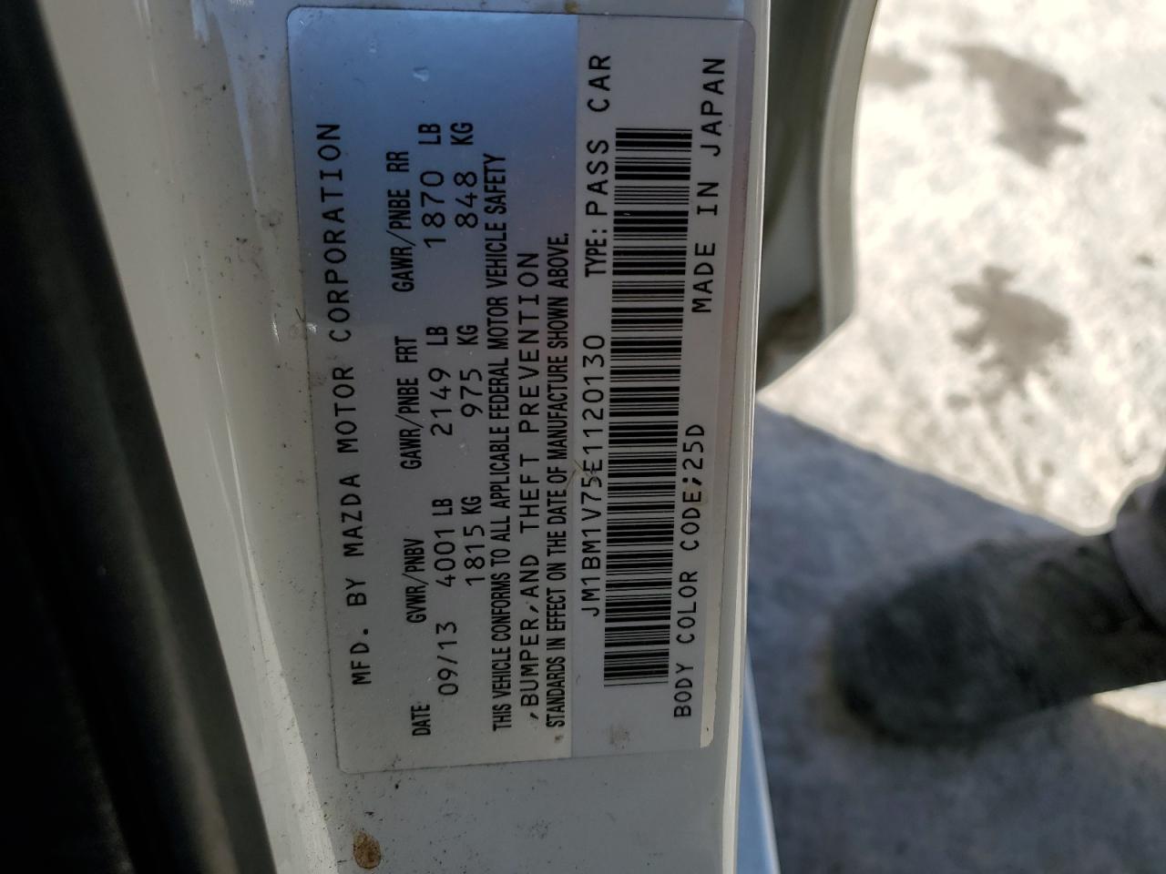 2014 Mazda 3 Touring VIN: JM1BM1V75E1120130 Lot: 87650505