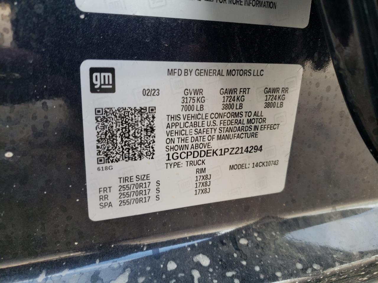 1GCPDDEK1PZ214294 CHEVROLET ALL Models 2023