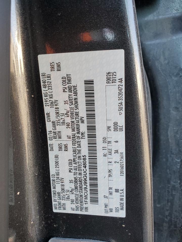 1FMCU9J99GUC48085 FORD ESCAPE 2016