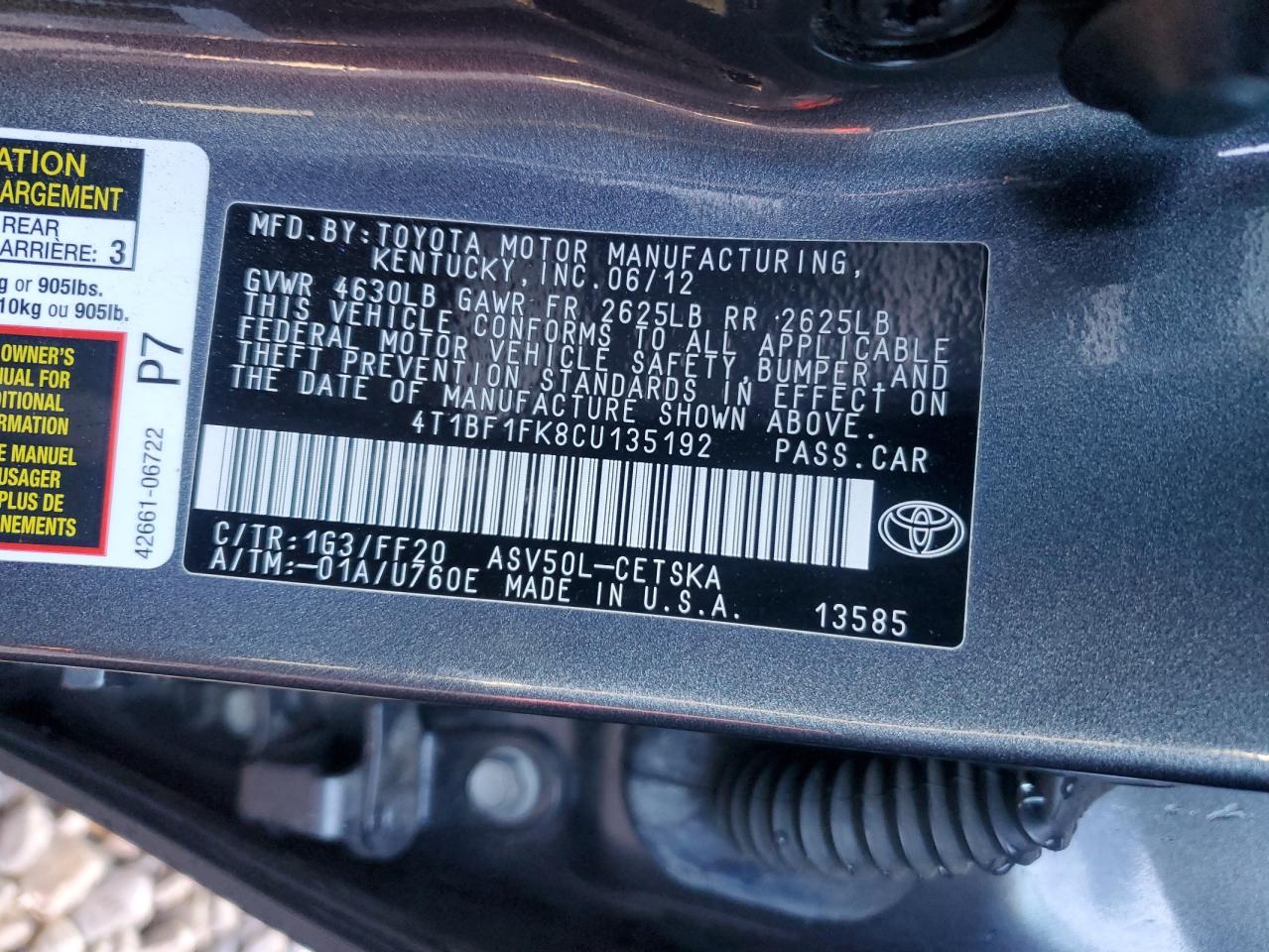 2012 Toyota Camry - Image 12