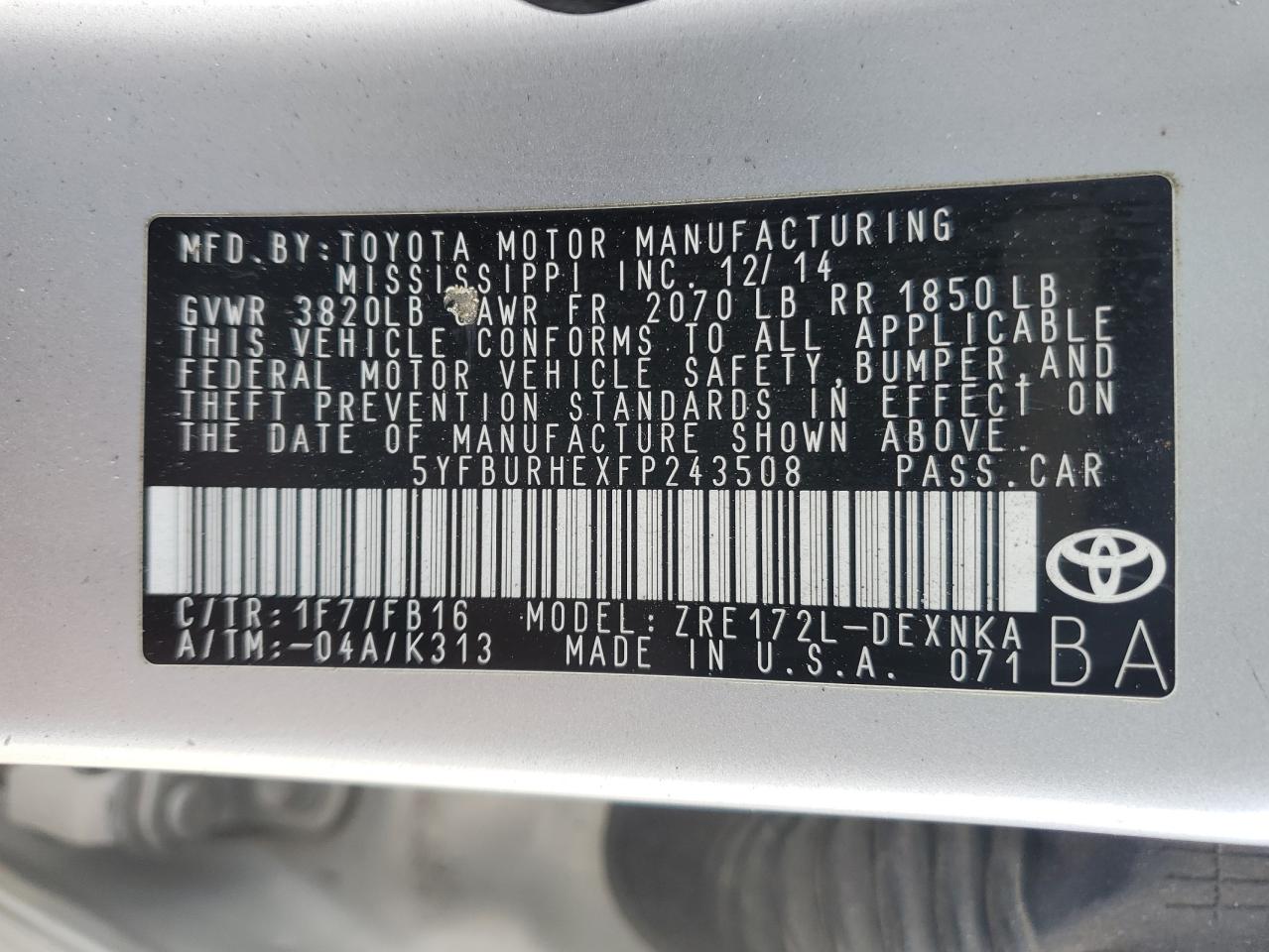 2015 Toyota Corolla - Image 12