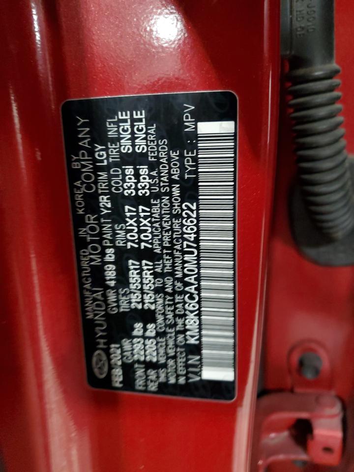 2021 Hyundai Kona Sel Plus VIN: KM8K6CAA0MU746622 Lot: 86595024