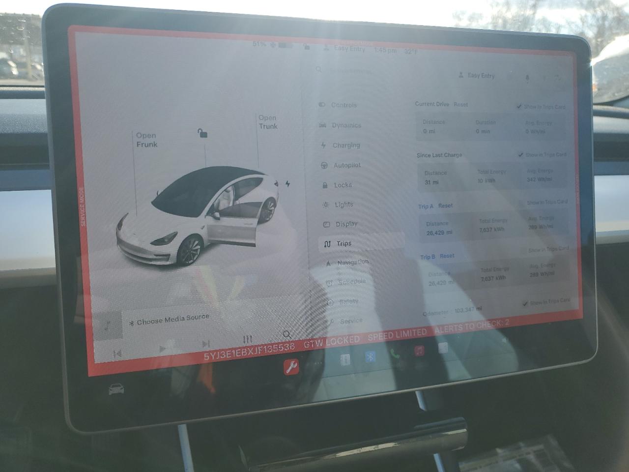 VIN 5YJ3E1EBXJF135536 2018 TESLA MODEL 3 no.9