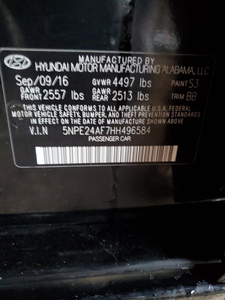 2017 Hyundai Sonata Se VIN: 5NPE24AF7HH496584 Lot: 42513385