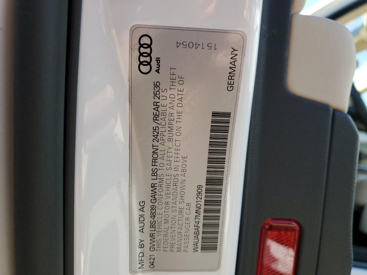 WAUABAF47MN012909 Audi A4 2021. Фото: 12
