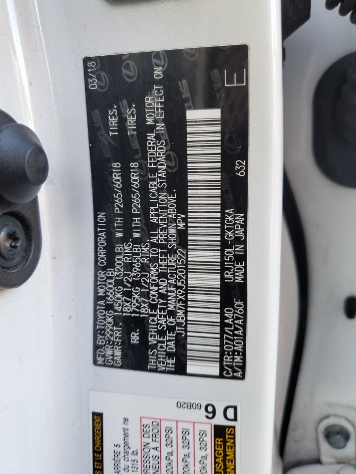 JTJBM7FX9J5201522 LEXUS GX 2018