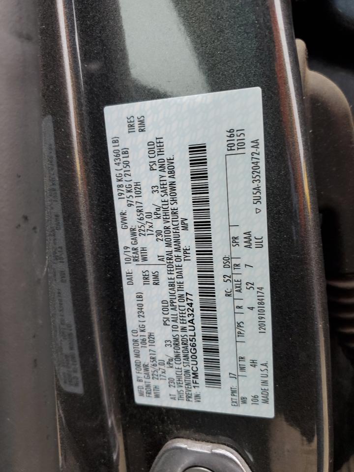 1FMCU0G65LUA32477 FORD ESCAPE 2020