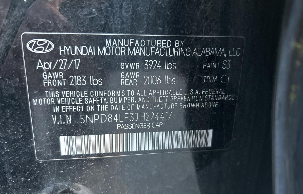 VIN 5NPD84LF3JH224417 2018 HYUNDAI ELANTRA no.10