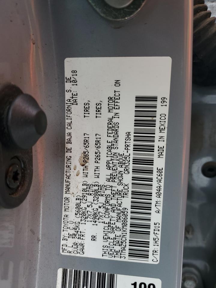 VIN 3TMAZ5CN1KM086059 2019 TOYOTA TACOMA no.12