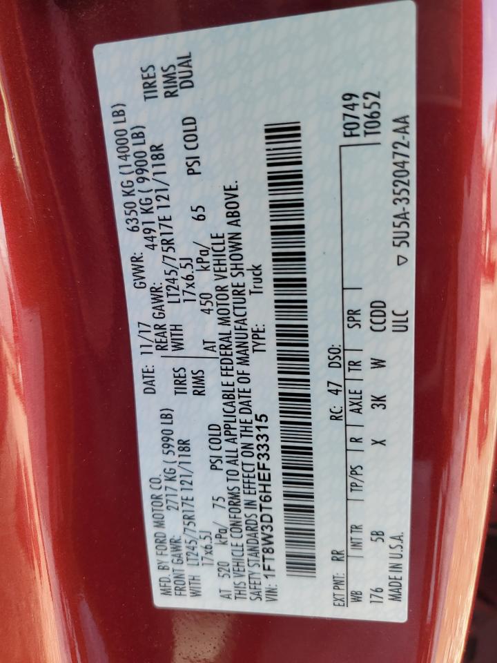 1FT8W3DT6HEF33315 FORD F350 2017