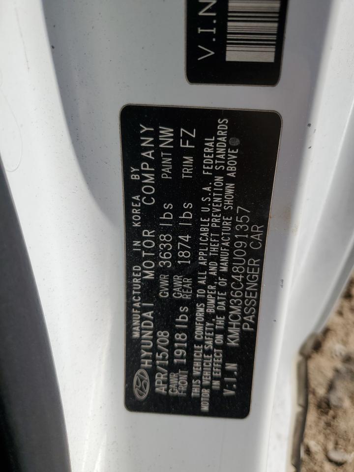 2008 Hyundai Accent Gs VIN: KMHCM36C48U091357 Lot: 87484804