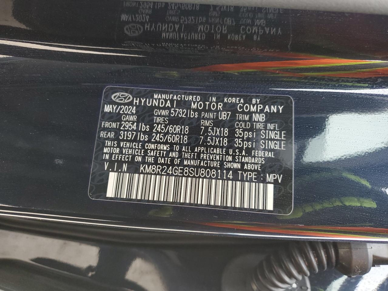 2025 Hyundai Palisade Sel VIN: KM8R24GE8SU808114 Lot: 87675985