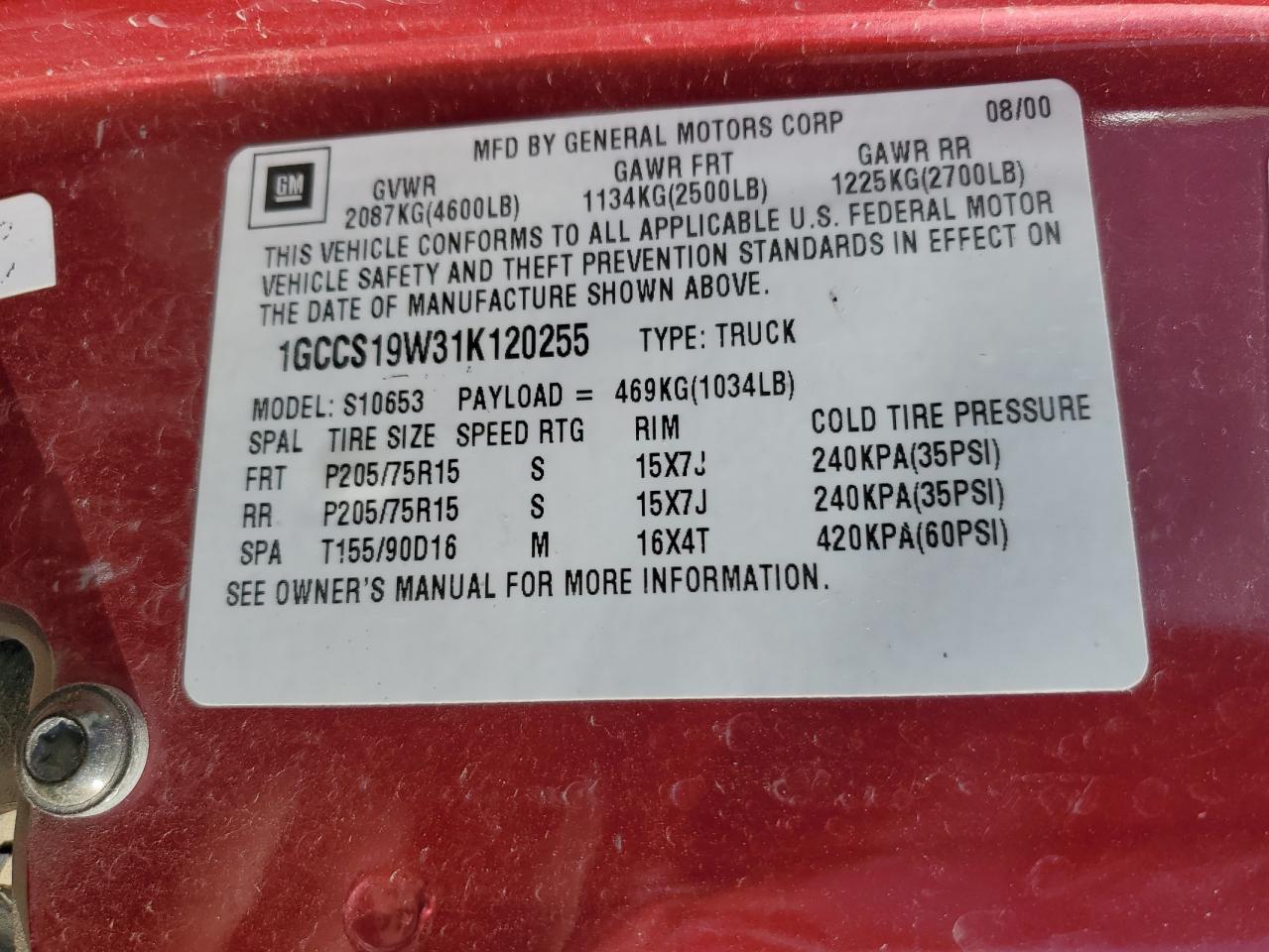2001 Chevrolet S-10 Pickup - Image 14