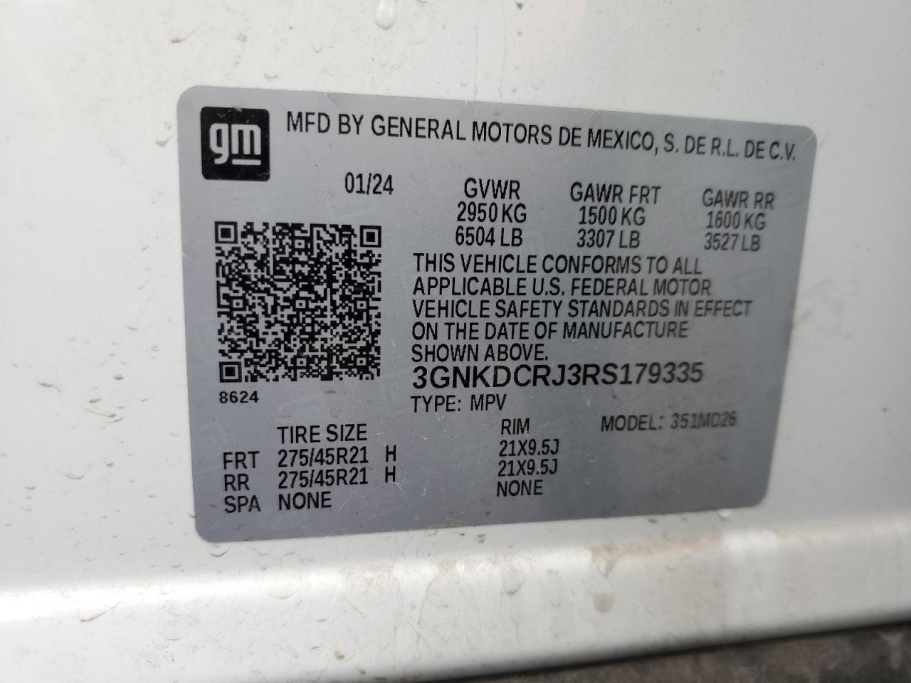 3GNKDCRJ3RS179335 CHEVROLET BLAZER 2024