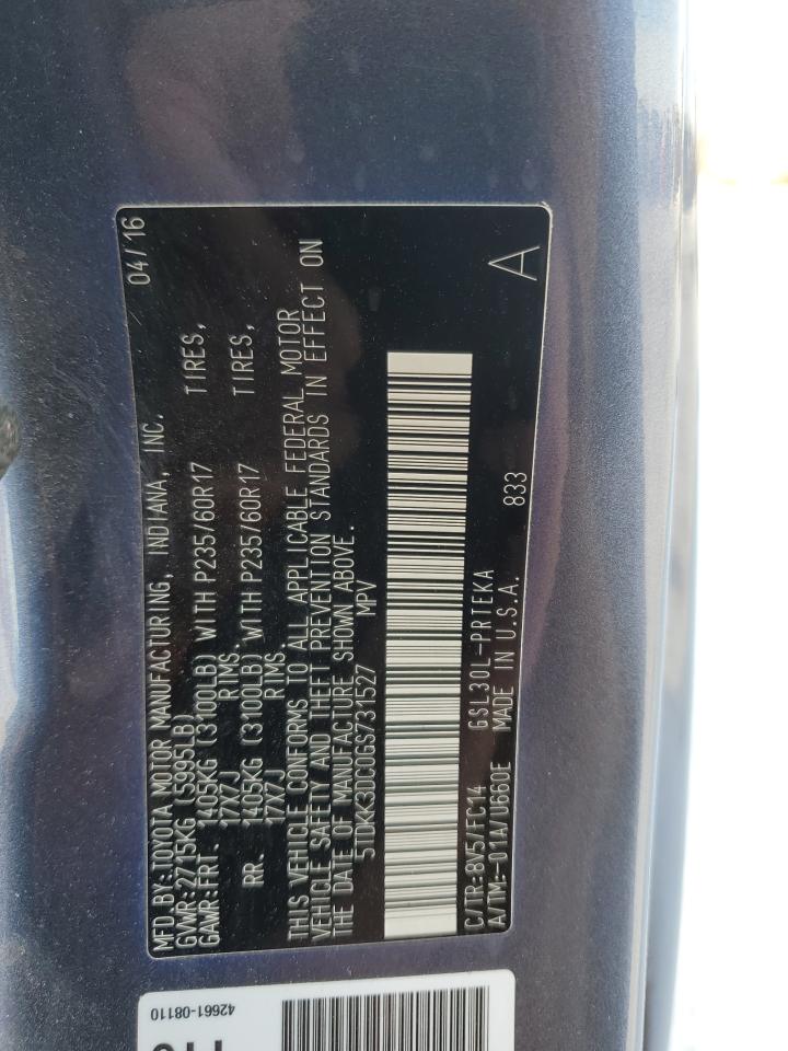 5TDKK3DC0GS731527 TOYOTA All Models 2016