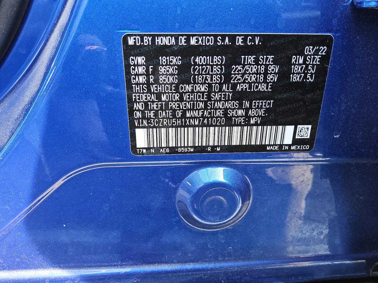 3CZRU5H1XNM741020 HONDA HR-V 2022