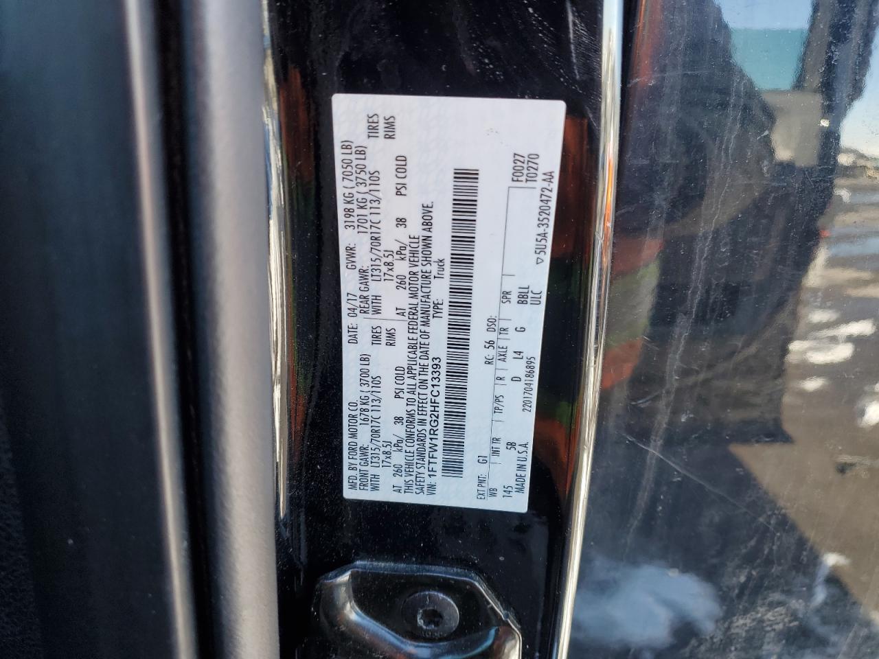 1FTFW1RG2HFC13393 FORD F150 2017