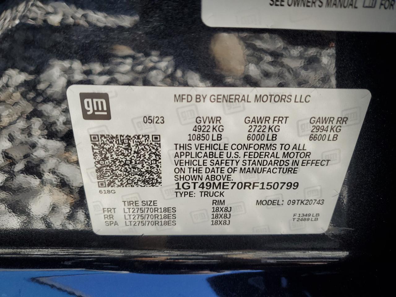 VIN 1GT49ME70RF150799 2024 GMC SIERRA no.14