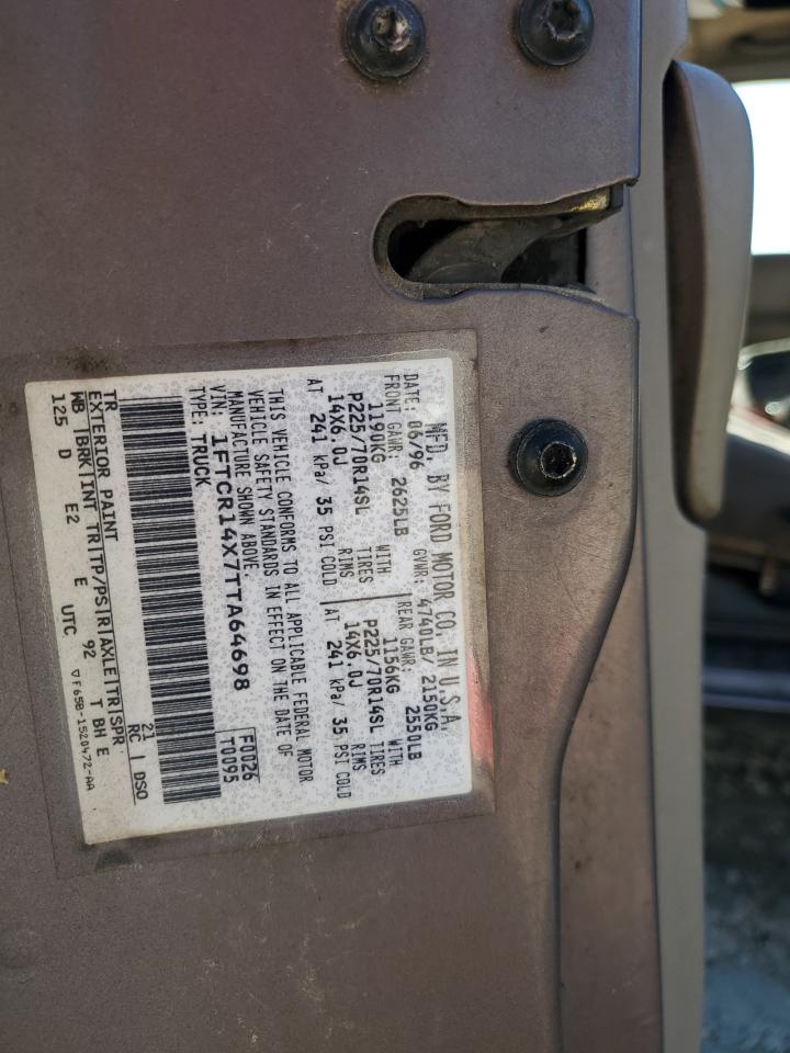 1996 Ford Ranger Super Cab VIN: 1FTCR14X7TTA64698 Lot: 88988635