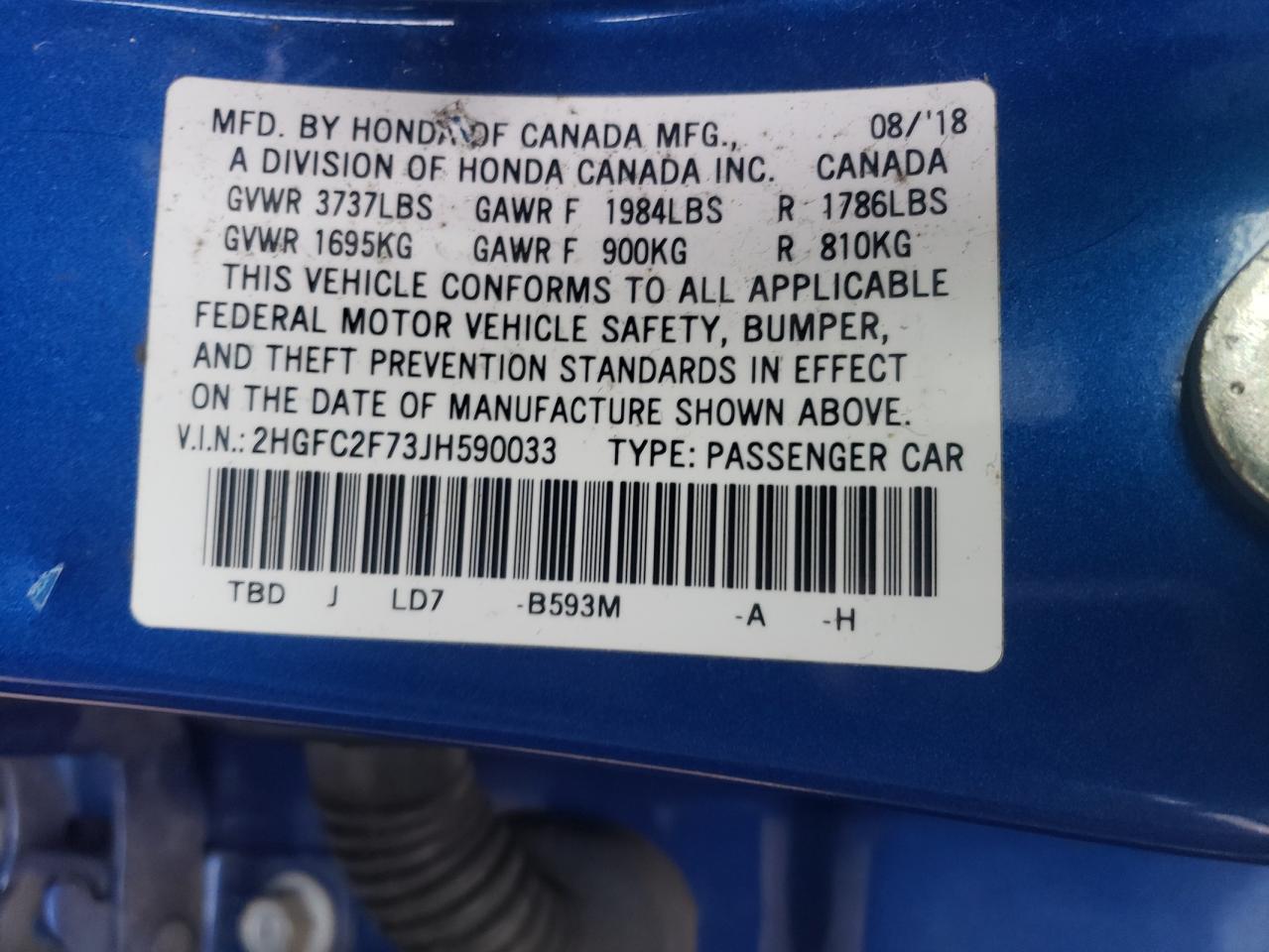 2018 Honda Civic - Image 12