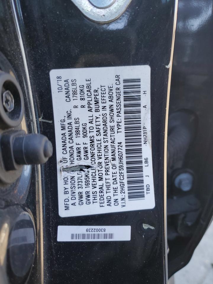 2HGFC2F59JH607724 HONDA CIVIC 2018