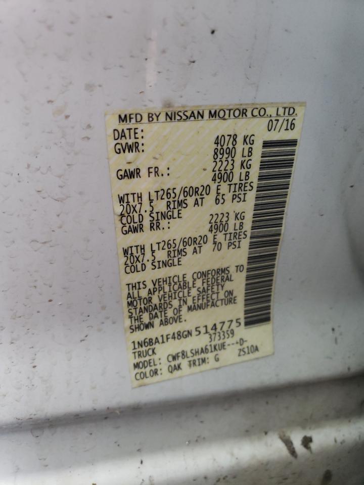1N6BA1F48GN514775 NISSAN TITAN 2016