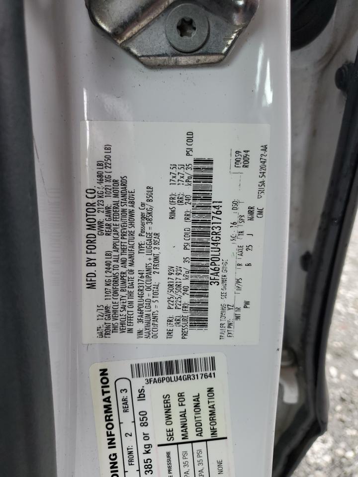 3FA6P0LU4GR317641 FORD FUSION 2016