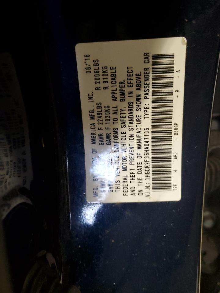 1HGCR2F36HA047105 HONDA ACCORD 2017