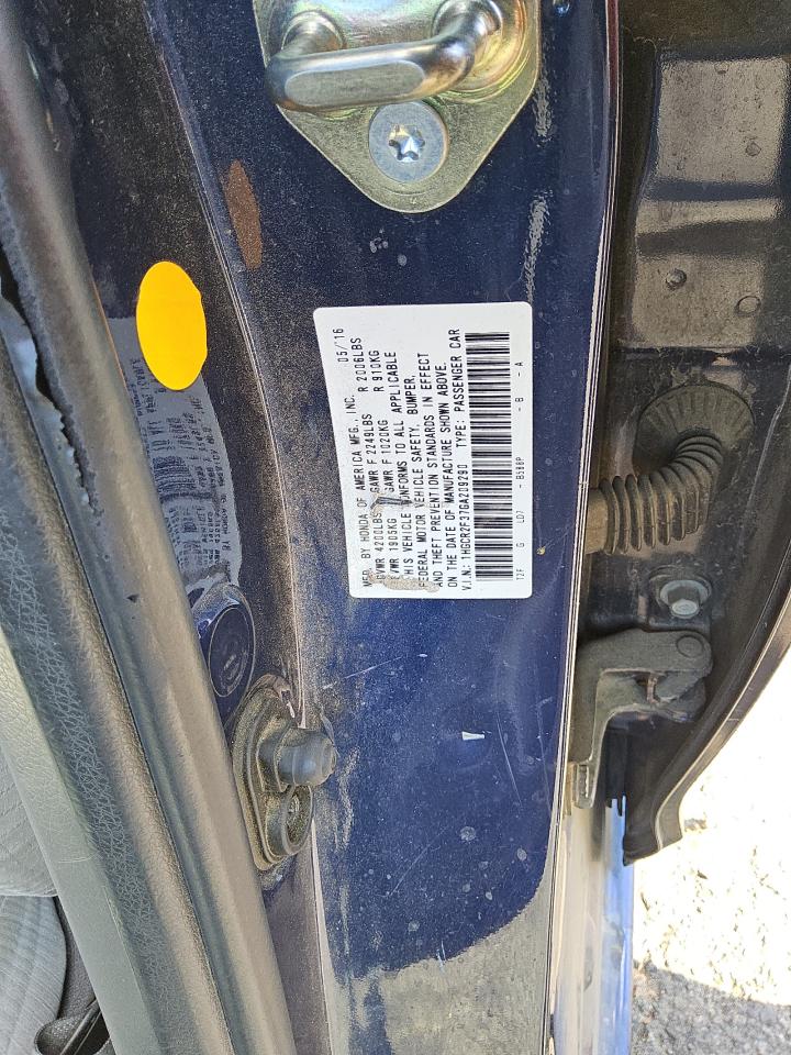 1HGCR2F37GA209290 HONDA ACCORD 2016