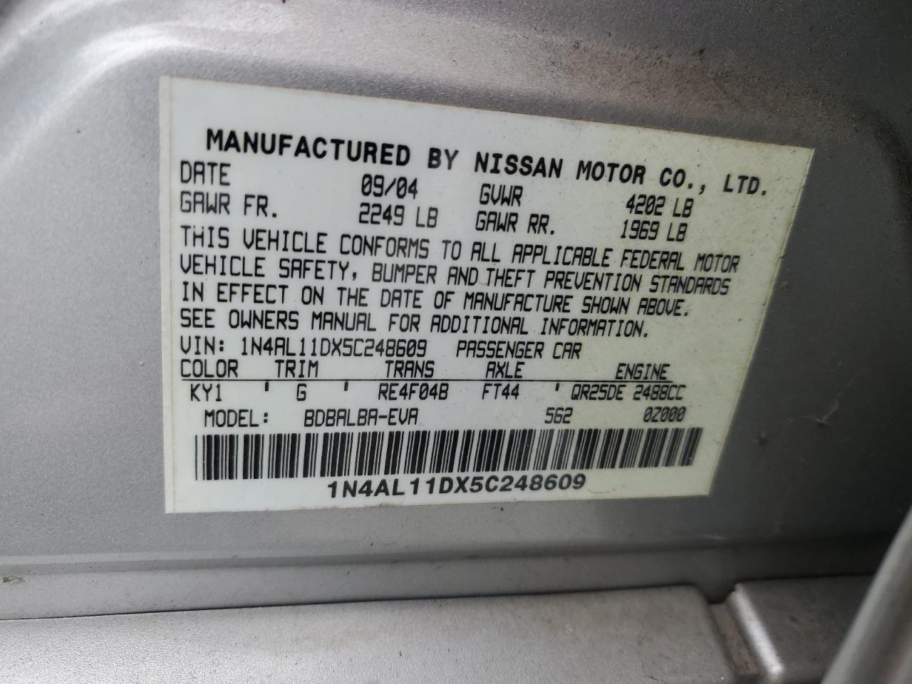 2005 Nissan Altima - Image 14