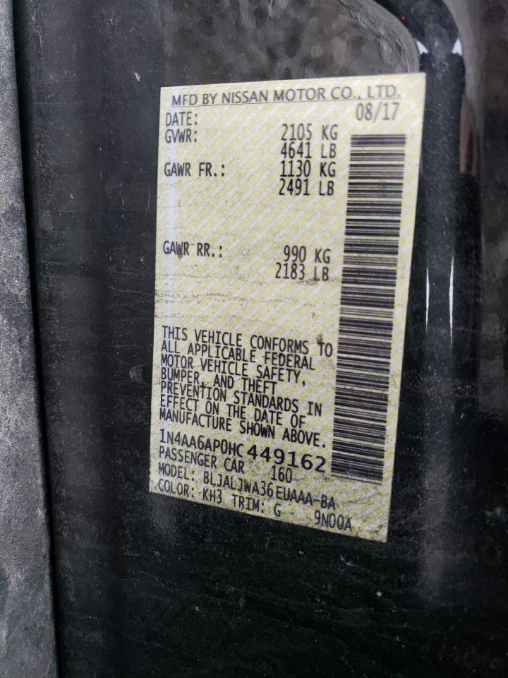 1N4AA6AP0HC449162 NISSAN MAXIMA 2017