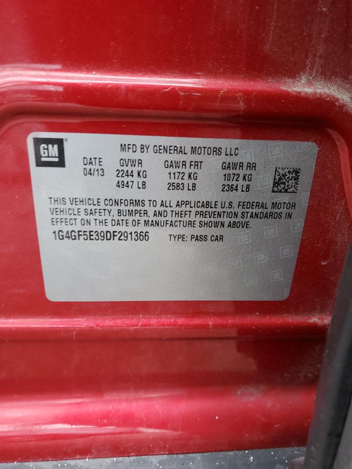 2013 Buick Lacrosse Premium VIN: 1G4GF5E39DF291366 Lot: 86845074