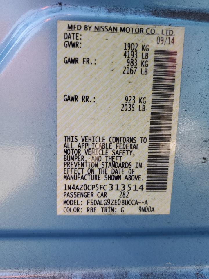 VIN 1N4AZ0CP5FC313514 2015 NISSAN LEAF no.12