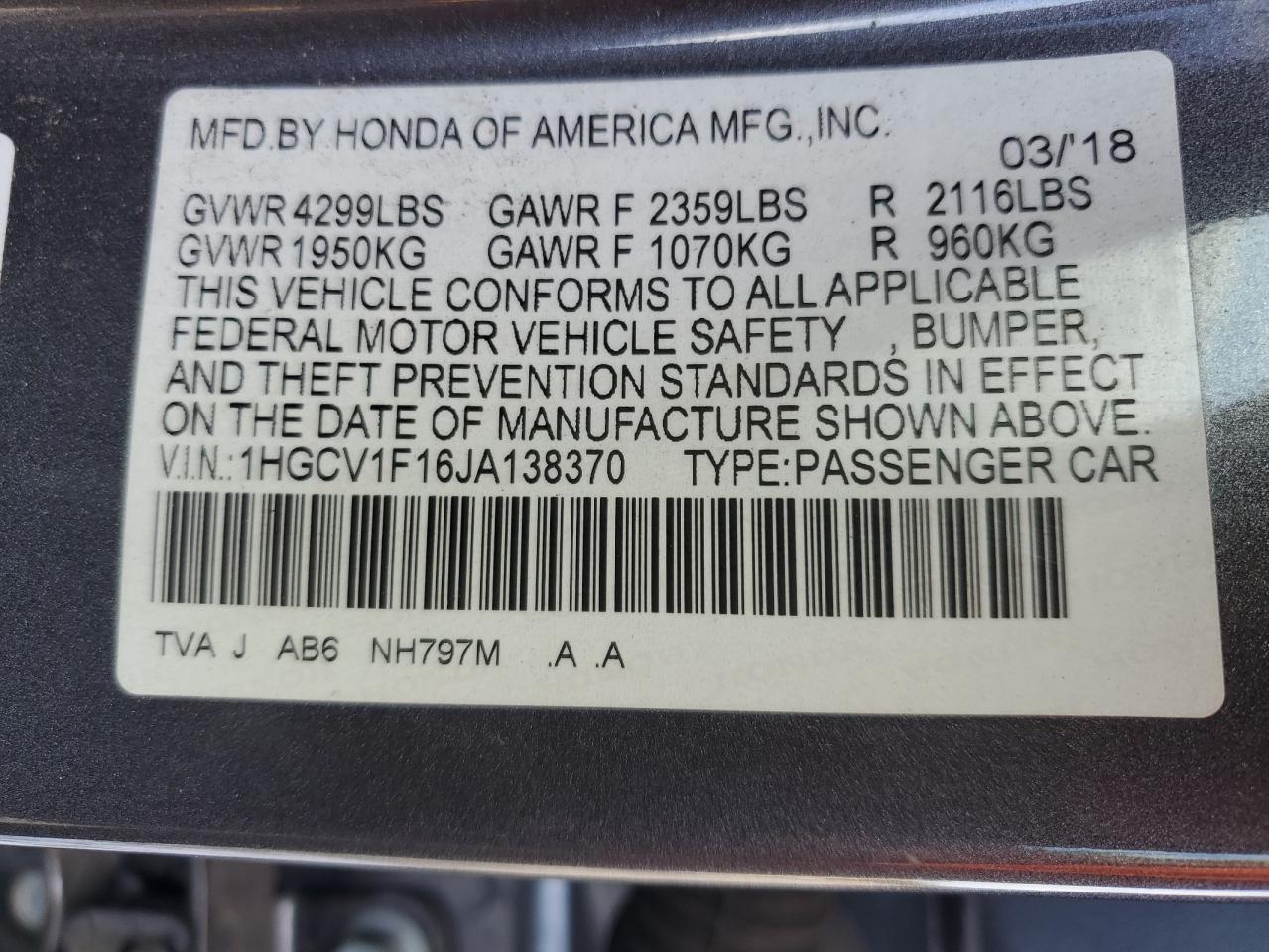 2018 Honda Accord - Image 14
