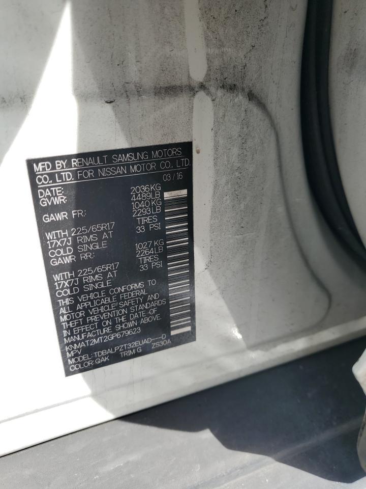 KNMAT2MT2GP679623 NISSAN ROGUE 2016
