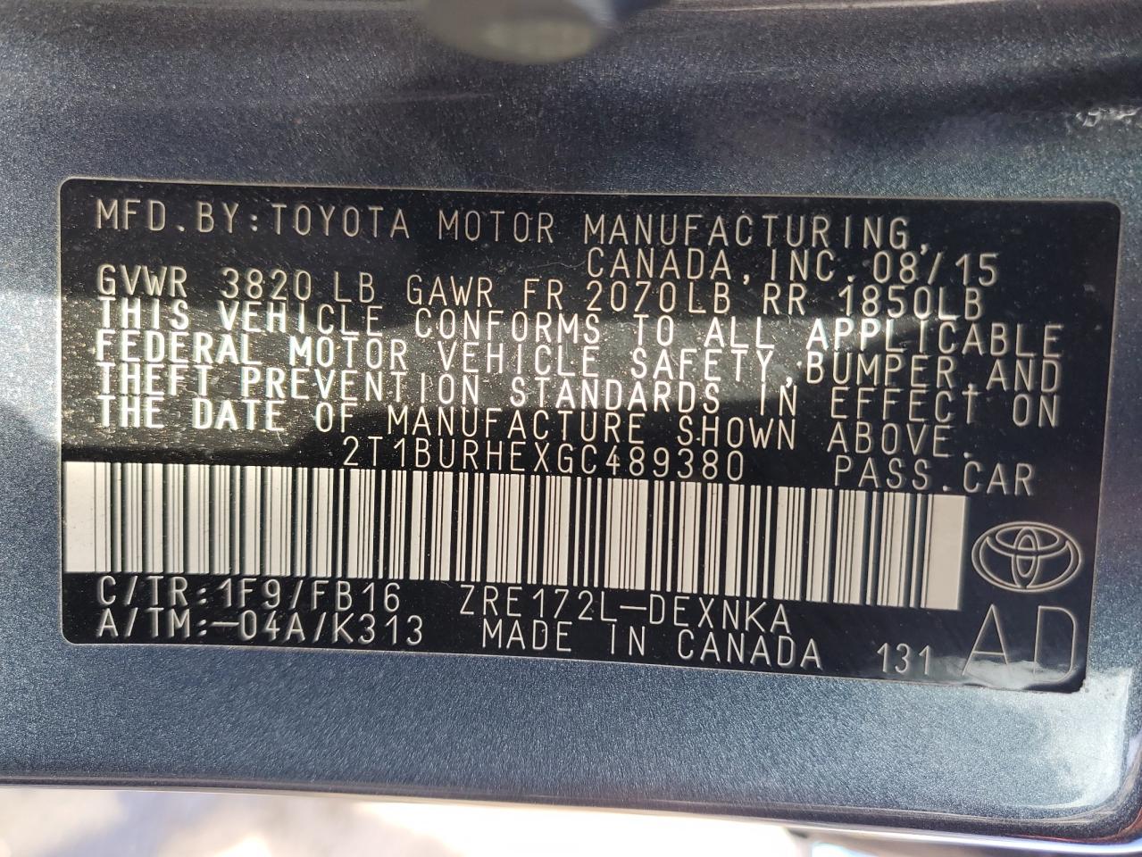 2016 Toyota Corolla - Image 12