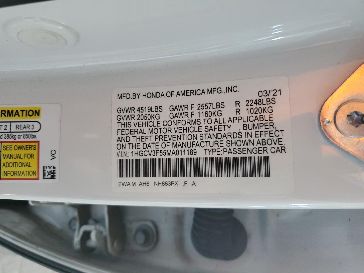 2021 Honda Accord - Image 14